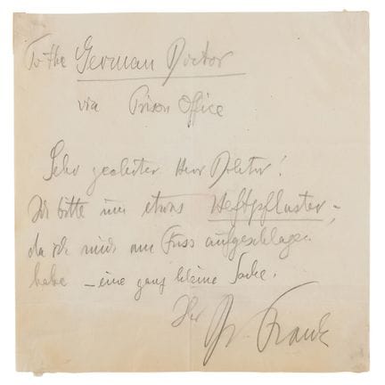 Signierter Brief von Hans Frank aus dem Nürnberger