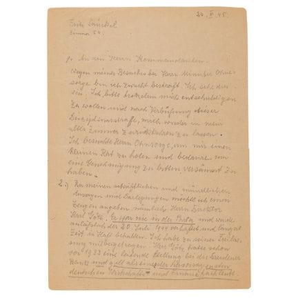 Signierter Brief von Fritz Sauckel, in dem er eine