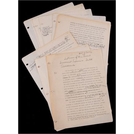 John F. Kennedy Original Hand-Corrected Manuscript