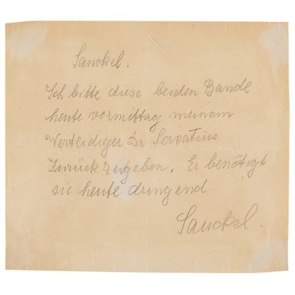 Von Fritz Sauckel in Nürnberg unterzeichneter Brie