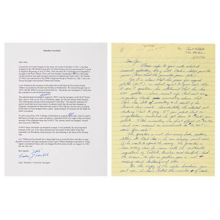 Enola Gay: Theodore 'Dutch' Van Kirk (2) Signed Le