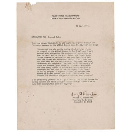 Dwight D. Eisenhower War-Dated Typed Letter Signed