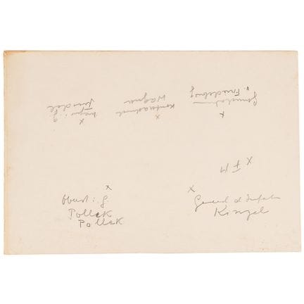 Hans-Georg von Friedeburg Hand-Drawn Seating Chart