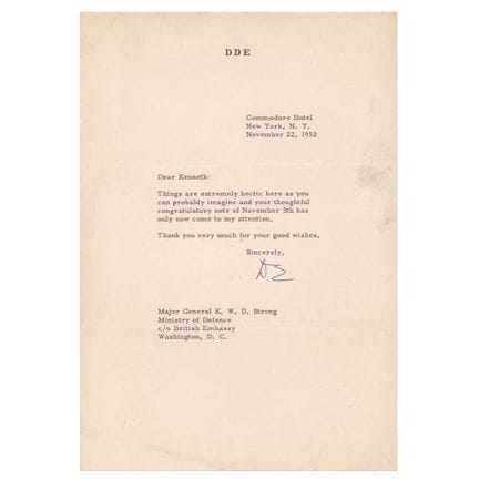 Dwight D. Eisenhower Typed Letter Signed on His El