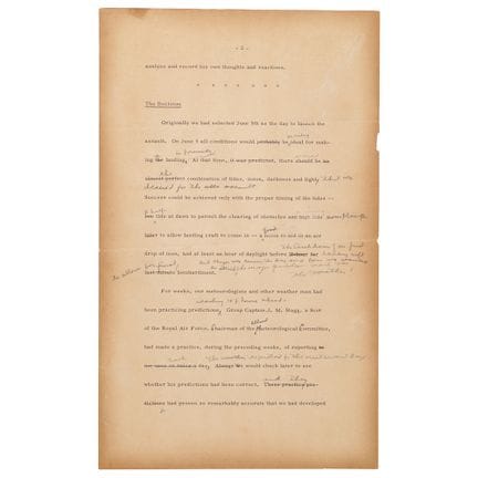 Dwight D. Eisenhower Hand-Corrected Typed Manuscri