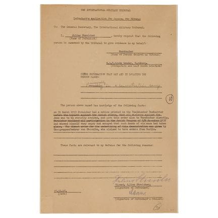 Julius Streicher (2) In Nürnberg unterzeichnete Do