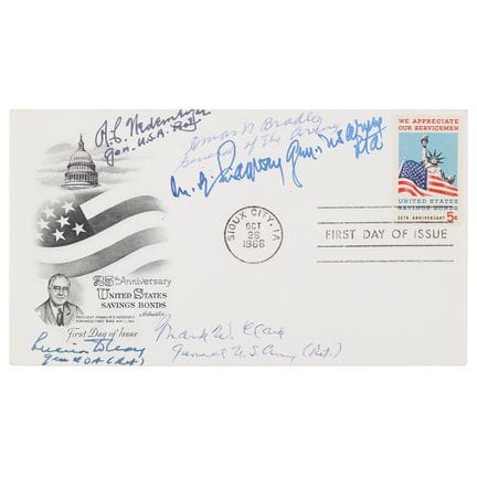 World War II Generals (5) Multi-signed First Day C
