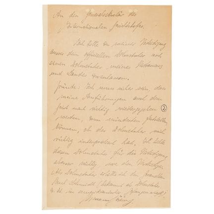 Von Hermann Göring in Nürnberg unterzeichneter Aut
