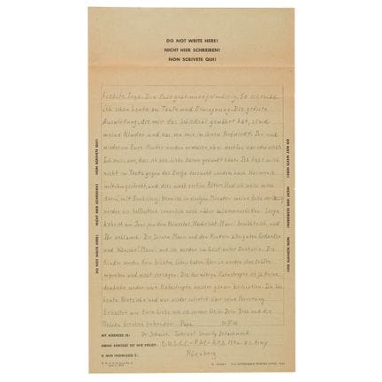 Signierter Brief von Hjalmar Schacht aus dem Nürnb
