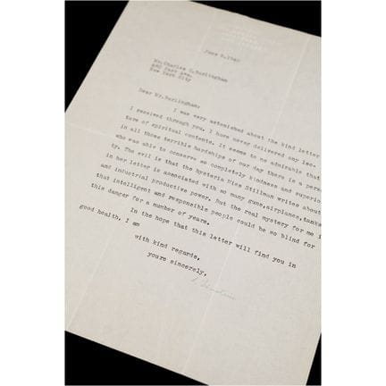 Signierter, maschinengeschriebener Brief von Alber