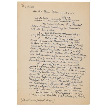 Signierter Brief von Fritz Sauckel, in dem er sein
