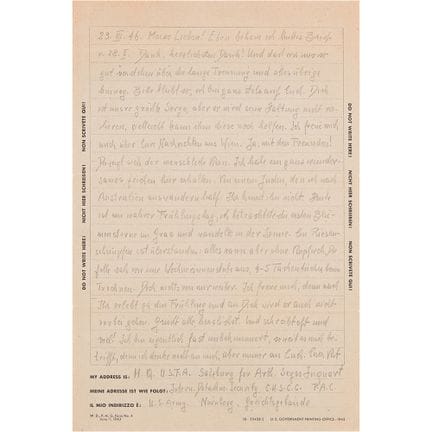 Von Arthur Seyss-Inquart aus dem Nürnberger Gefäng