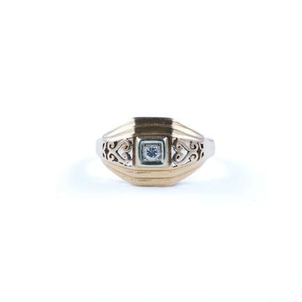 18k yellow and white gold ring (750 parts per thou