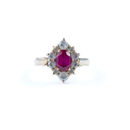 Margeritenring aus 18 Karat Gelbgold (750 Tausends