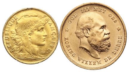 FRANKREICH und NIEDERLANDE. 
- 1 x 10 Goldfranken 