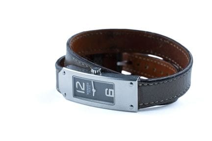HERMES. 
Women's "Kelly II" wristwatch in stainles