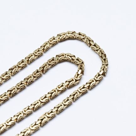 18k yellow gold (750) long necklace with straight 