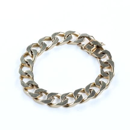 Sturdy 18k yellow gold (750) bracelet with filed l
