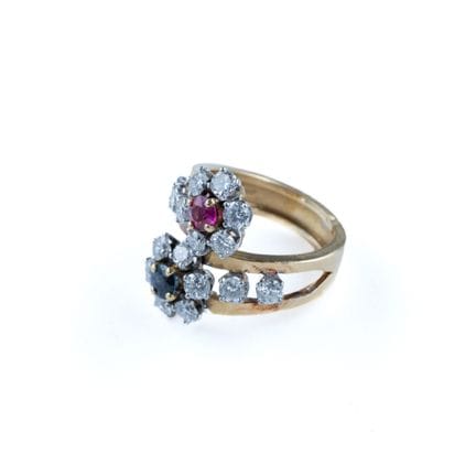 Ring „Toi et moi“ aus 18 Karat Gelb- und Weißgold 