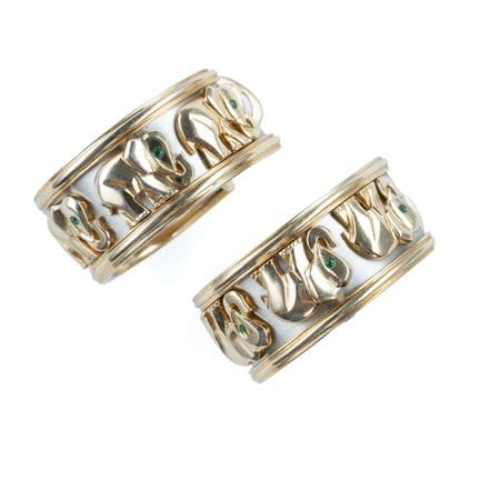 CARTIER. 
Pair of "Djigar" earrings in 18k yellow 