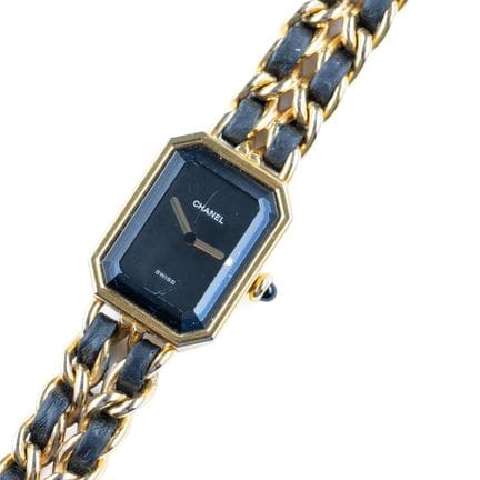 CHANEL. 
"Première" ladies' wristwatch in gold-pla