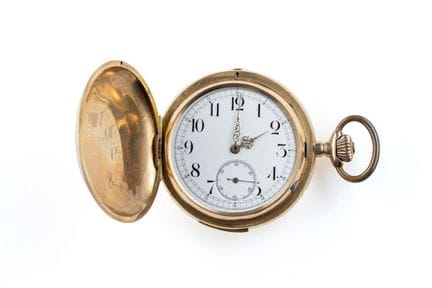 Taschenuhr mit Chronograph und Repetition aus 18 K