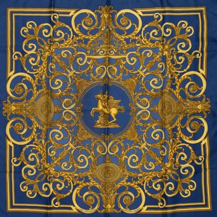 HERMES. 
"Les Tuileries" silk scarf featuring a de