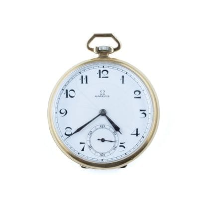 OMEGA. 
Taschenuhr aus 18 Karat Gelbgold (750 Taus