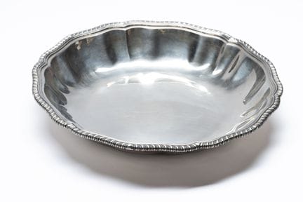 930-thousandths silver bowl with scalloped edges a