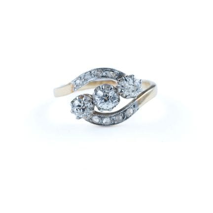 Ring aus 18 Karat Gelb- und Weißgold (750 Tausends