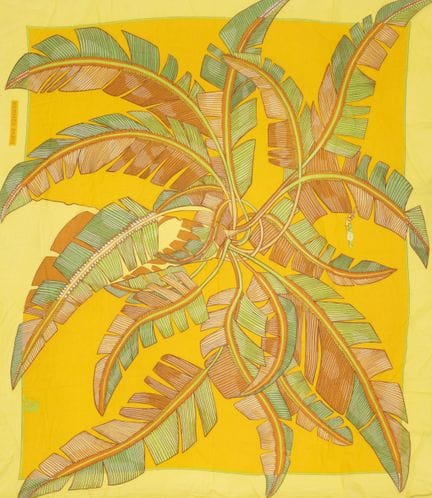 HERMES. 
Cotton sarong with a foliage pattern in s