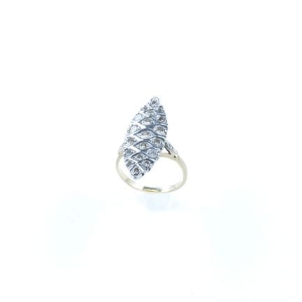 Markanter Marquise-Ring aus 18 Karat Gelb- und Wei