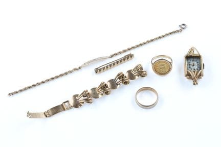 Set of 18k yellow gold (750) jewelry consisting of