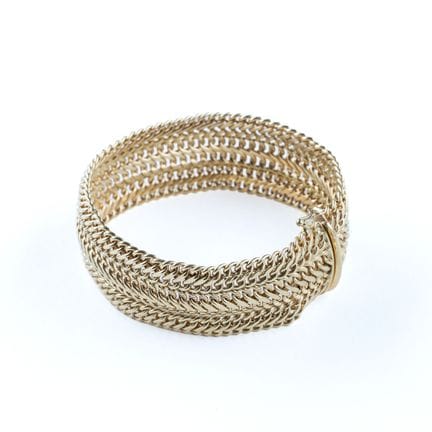 18k yellow gold (750) cuff bracelet with three lin
