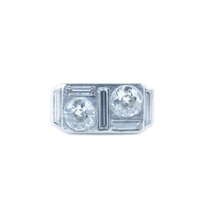 Tank-Ring aus 18 Karat Weißgold (750 Tausendstel) 