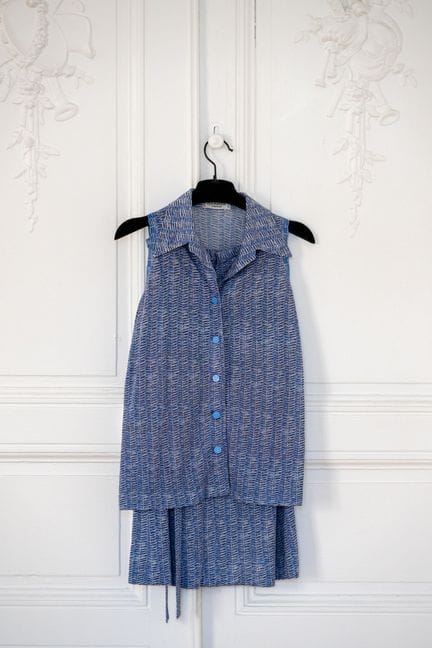 HERMES by Jessy. 
Blue-toned basket-weave printed 