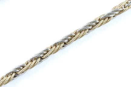 18k yellow and white gold (750) long necklace with