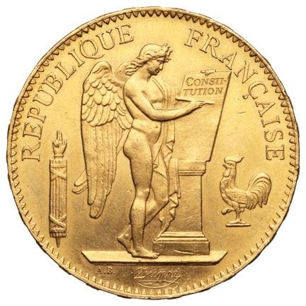 FRANKREICH. 
1 x 100-Franc-Goldmünze „Génie de la 