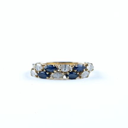 Ring aus 18 Karat Gelbgold (750) mit zwei Reihen, 