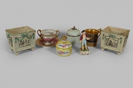 Cups, boxes, planters, and figurines made of polyc