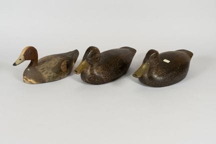 3 wooden bird calls, 38 cm long