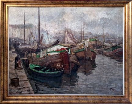 Adrien SEGERS (1876-1950) Voiliers à Nieuport, Bel