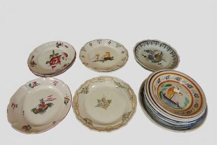 Set of earthenware plates: Est, Nivernais, etc., 1