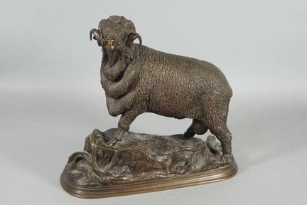 Jules MOIGNIEZ (1835–1894)  Merino Ram. Bronze wit