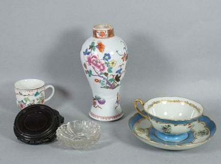 Set of vases, cups, and bottles. China and Europe 