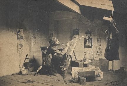 PEINTRE - MONTMARTRE
"Un Rapin", Artiste à Montmar