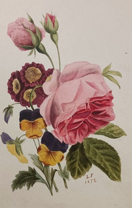 Scuola del XIX secolo - «Bouquet» - Acquerello – 2