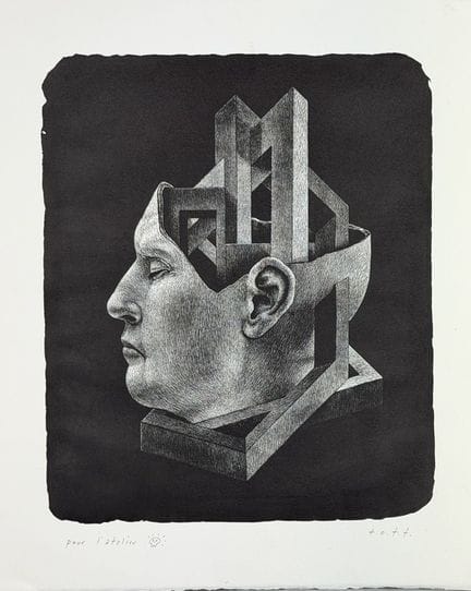 Thomas OTT (1966-) d’après. Figure surréaliste. Li