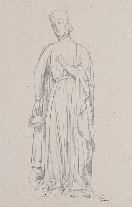 "ACHILLE DEVÉRIA (1800-1857) Vierge Folle. Mine de