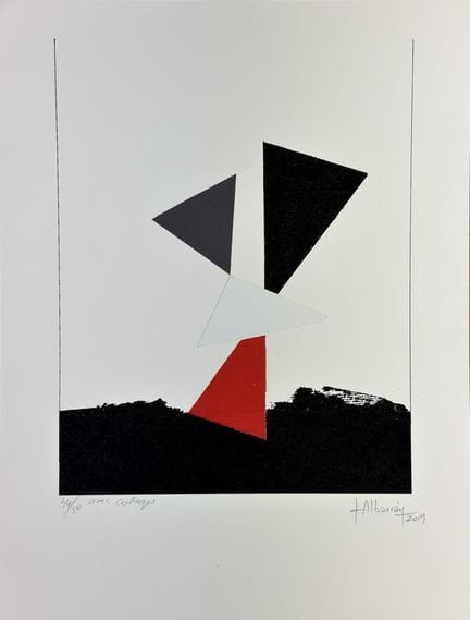 ALBARRAN Lithographie avec collages signée datée 2